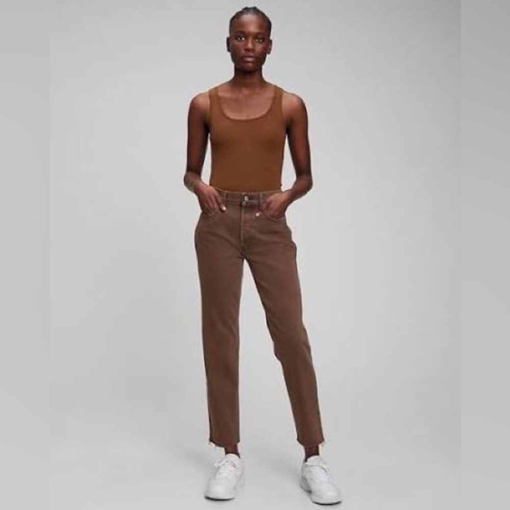 NWT GAP Cheeky Straight High Rise Jeans Buffalo Brown 28/6